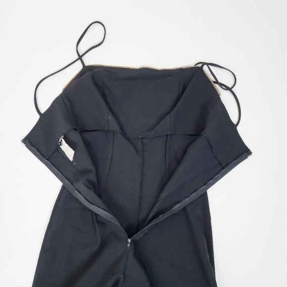 Y2K Rhinestone Flared Jumpsuit Spaghetti Straps Square neckline bell bottoms - Picture 10 of 16